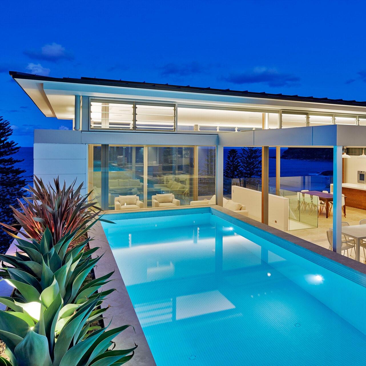 Whale Beach House Pool, Evening